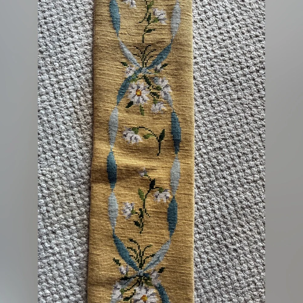 Gold Floral Embroidered Wall Runner